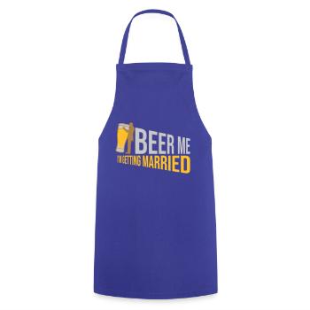 Beer Me Getting Married - Cooking Apron - royal blue - Front - AI Model Male 185 dark (185cm)