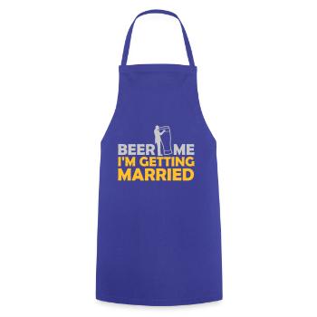Beer Me Getting Married - Cooking Apron - royal blue - Front - AI Model Male 185 dark (185cm)