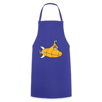 sous-marin oiseau canard capitaine poussin mignon bande dessinée dessin animé - Tablier de cuisine - bleu royal - Devant - AI Model Male 185 dark (185cm)