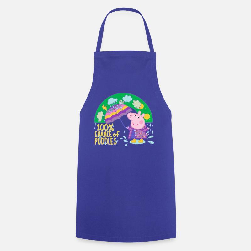 Peppa Pig In Puddles - Cooking Apron - royal blue