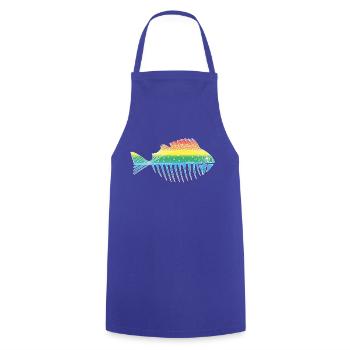 Poisson - Tablier de cuisine - bleu royal - Devant - AI Model Male 185 dark (185cm)
