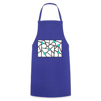 Drawing Graphic with Dots - Cooking Apron - royal blue - Front - AI Model Male 185 dark (185cm)