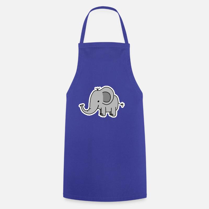 Elefant - Kochschürze - Royalblau