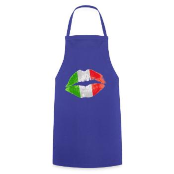 Kiss (Italie / Italie) - Tablier de cuisine - bleu royal - Devant - AI Model Male 185 dark (185cm)