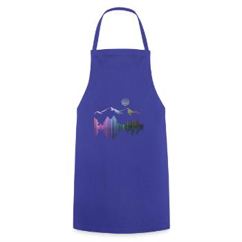 Paysage, art, montagnes, forêt, street art, désert - Tablier de cuisine - bleu royal - Devant - AI Model Male 185 dark (185cm)