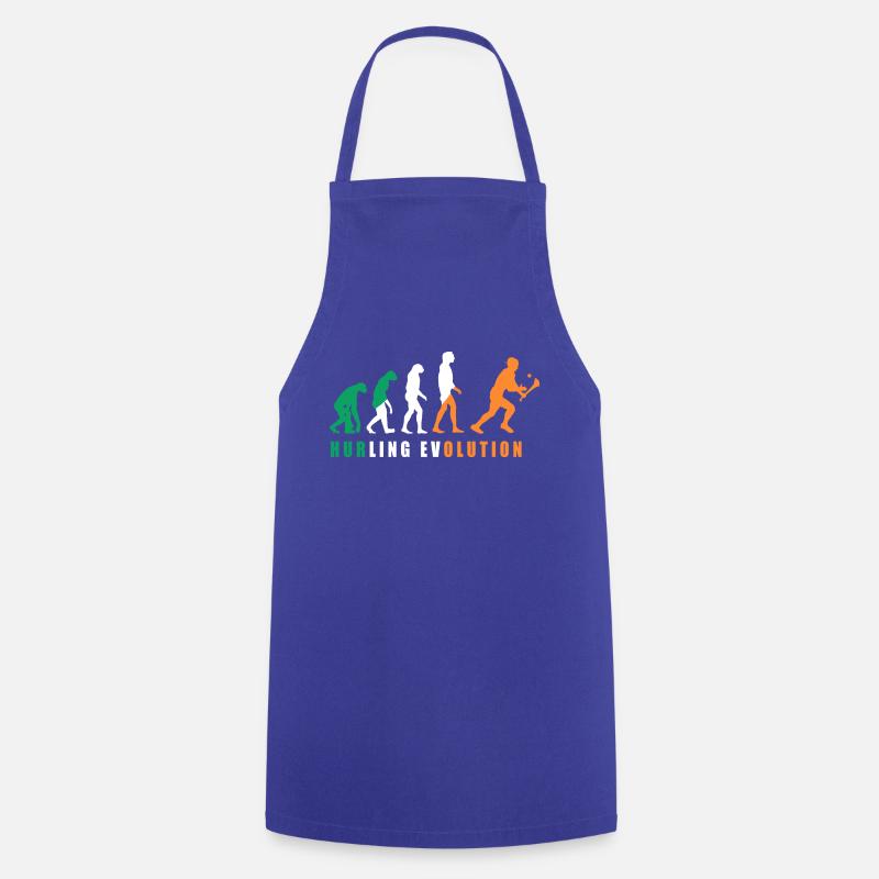 The Evolution of Hurling - Cooking Apron - royal blue