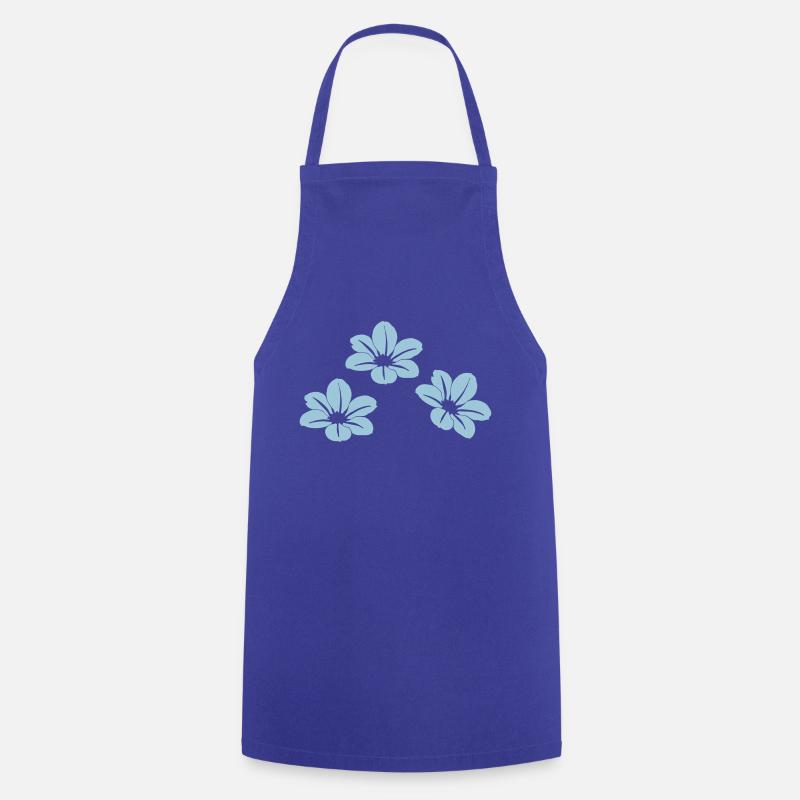 Blumen - Kochschürze - Royalblau