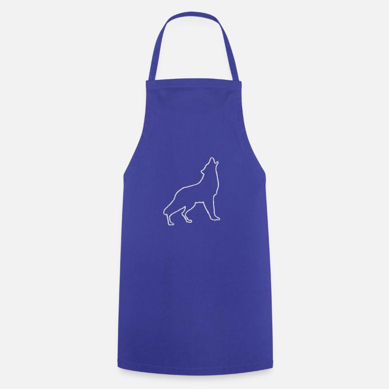 wolf - Cooking Apron - royal blue