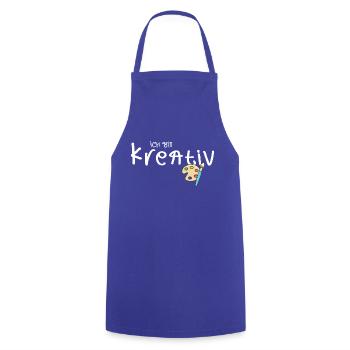 Spruch Ich bin kreativ Farbpalette Pinsel Kinder - Kochschürze - Royalblau - Vorne - AI Model Male 185 dark (185cm)