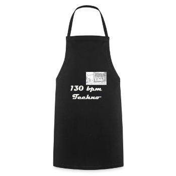 130bpm Techno Coffre-fort - Tablier de cuisine - noir - Devant - AI Model Male 185 dark (185cm)
