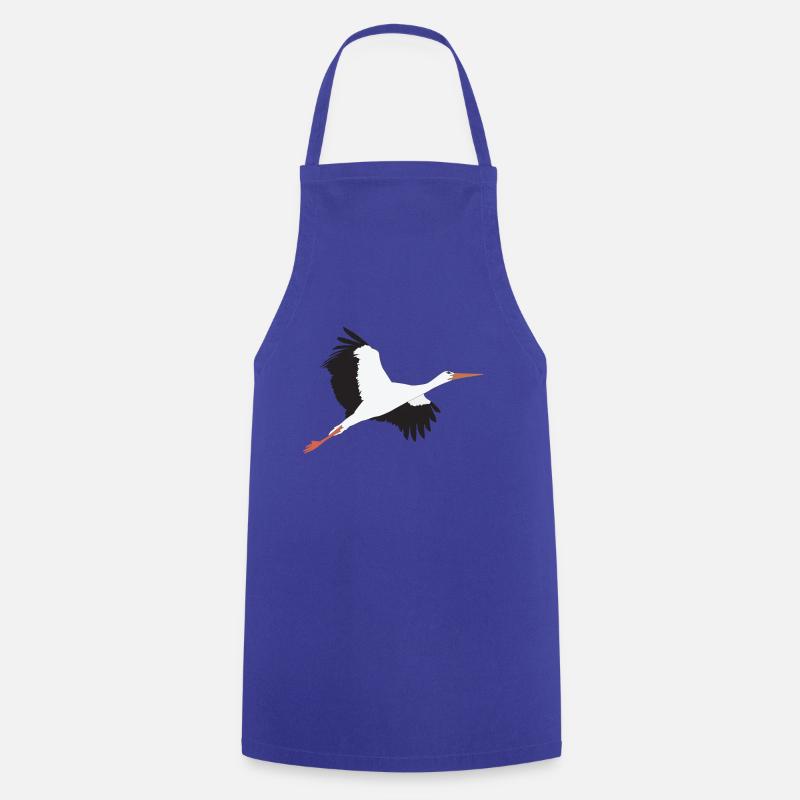 Stork flies up - Cooking Apron - royal blue
