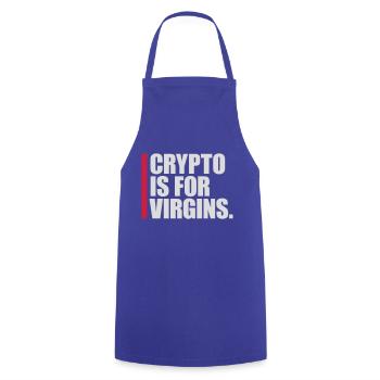 crypto is for virgins - Cooking Apron - royal blue - Front - AI Model Male 185 dark (185cm)