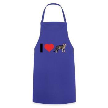 J’aime les chats domestiques - Autocollant pour animaux de compagnie - Tablier de cuisine - bleu royal - Devant - AI Model Male 185 dark (185cm)