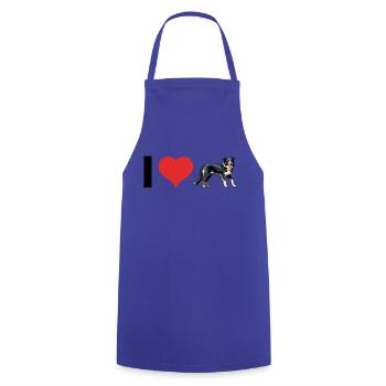 i Love Australian Shepherd - Pet Dog Design - Kochschürze - Royalblau - Vorne - AI Model Male 185 dark (185cm)