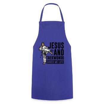 Jesus and Taekwondo saved me life - Kochschürze - Royalblau - Vorne - AI Model Male 185 dark (185cm)