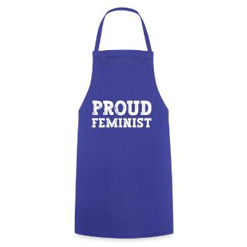 Proud Feminist - Kochschürze - Royalblau - Vorne - AI Model Male 185 dark (185cm)