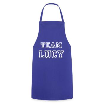 TEAM LUCY Nom du chien TeamTricot - Tablier de cuisine - bleu royal - Devant - AI Model Male 185 dark (185cm)