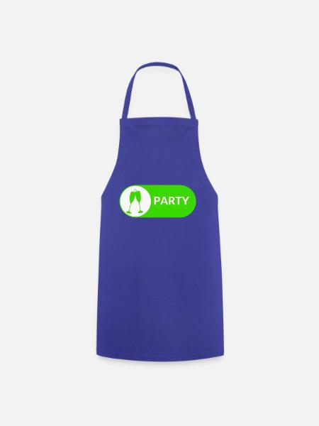 Party-Button - Kochschürze - Royalblau