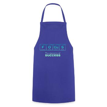 Funny saying: The Elements of Success - FOCUS - Cooking Apron - royal blue - Front - AI Model Male 185 dark (185cm)