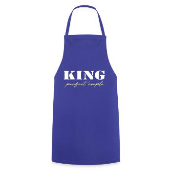King and Queen King Geschenk white and gold - Kochschürze - Royalblau - Vorne - AI Model Male 185 dark (185cm)