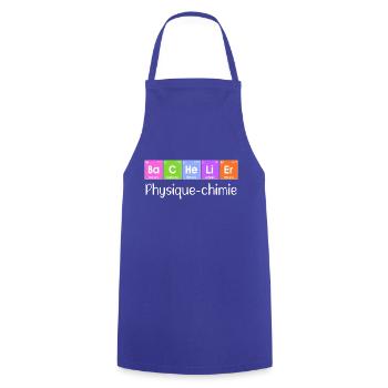Cadeau bachelier BAC 2023 Bachelière 2023 physique - Tablier de cuisine - bleu royal - Devant - AI Model Male 185 dark (185cm)
