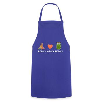 Frieden Liebe Und Gurken Liebhaber Essen Vintage - Kochschürze - Royalblau - Vorne - AI Model Male 185 dark (185cm)