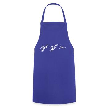 Puffpuff weis - Kochschürze - Royalblau - Vorne - AI Model Male 185 dark (185cm)