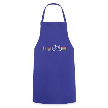 Retro Bike Heart Pulse - Cooking Apron - royal blue - Front - AI Model Male 185 dark (185cm)