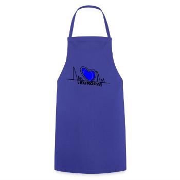 Europa Herzschlag - Kochschürze - Royalblau - Vorne - AI Model Male 185 dark (185cm)