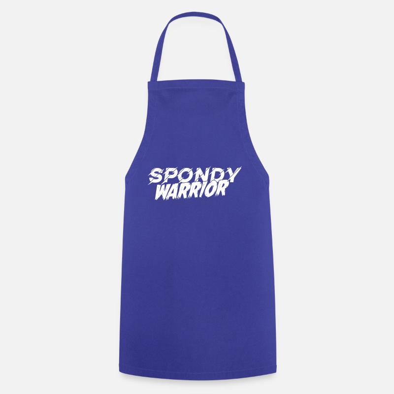 spondywarrior basic white - Cooking Apron - royal blue