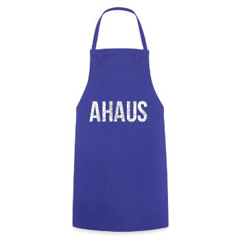 Ahaus Stadtplan Schriftzug - Kochschürze - Royalblau - Vorne - AI Model Male 185 dark (185cm)