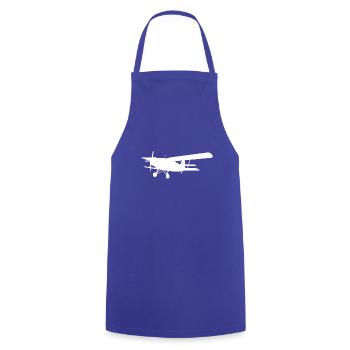 Avion biplan, silhouette - Tablier de cuisine - bleu royal - Devant - AI Model Male 185 dark (185cm)