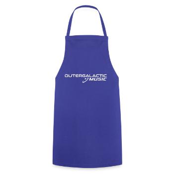 Outergalactic Music logo white - Cooking Apron - royal blue - Front - AI Model Male 185 dark (185cm)