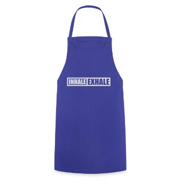 inhale exhale yoga Zitat - Kochschürze - Royalblau - Vorne - AI Model Male 185 dark (185cm)