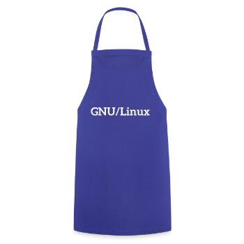 GNULinux - Cooking Apron - royal blue - Front - AI Model Male 185 dark (185cm)