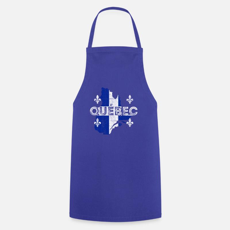 Forme et drapeau de la carte du Québec - Tablier de cuisine - bleu royal