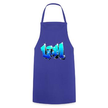 LIAM graffiti Blue - Cooking Apron - royal blue - Front - AI Model Male 185 dark (185cm)
