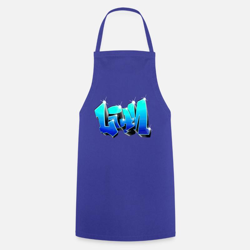LIAM graffiti Bleu - Tablier de cuisine - bleu royal
