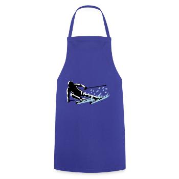 Ski, skiing - Cooking Apron - royal blue - Front - AI Model Male 185 dark (185cm)