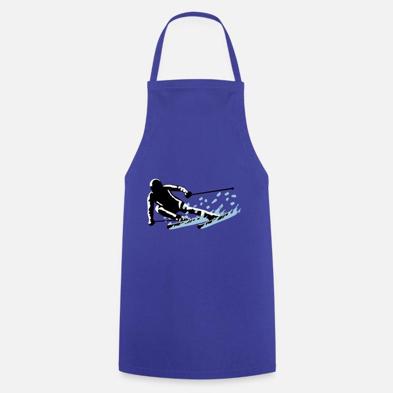 Ski, skiing - Cooking Apron - royal blue