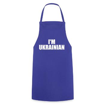 Ukraine - Tablier de cuisine - bleu royal - Devant - AI Model Male 185 dark (185cm)