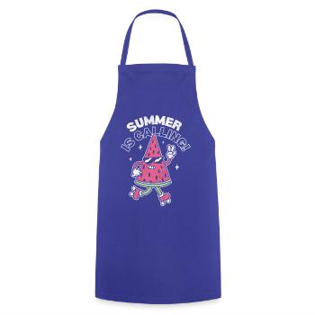 Summer is Calling - Cooking Apron - royal blue - Front - AI Model Male 185 dark (185cm)