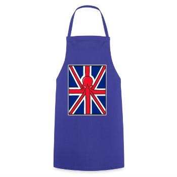 Red Octopus Union Jack Flagge - Kochschürze - Royalblau - Vorne - AI Model Male 185 dark (185cm)
