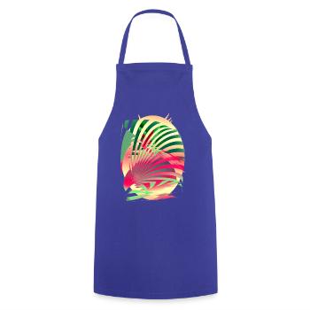 Sonne Papagei Sommer - Kochschürze - Royalblau - Vorne - AI Model Male 185 dark (185cm)