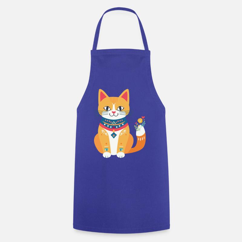 mignon chat folklore - Tablier de cuisine - bleu royal