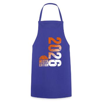 Basketball Champion Shirt 2026, Orange White - Cooking Apron - royal blue - Front - AI Model Male 185 dark (185cm)