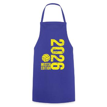 Volleyball Meister Shirt 2026, gelb, Badehose - Kochschürze - Royalblau - Vorne - AI Model Male 185 dark (185cm)