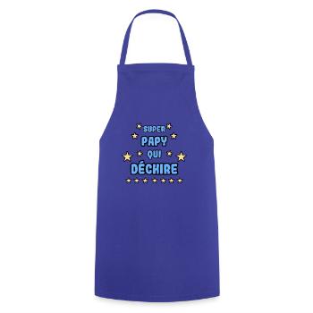 Super papy qui déchire - Tablier de cuisine - bleu royal - Devant - AI Model Male 185 dark (185cm)