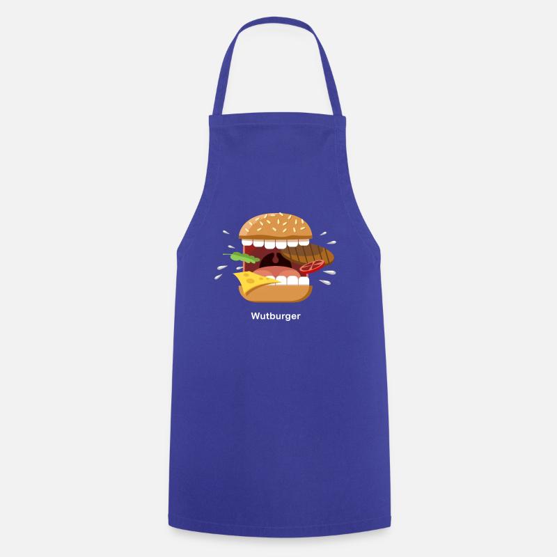 Anger / screaming hamburger - Cooking Apron - royal blue