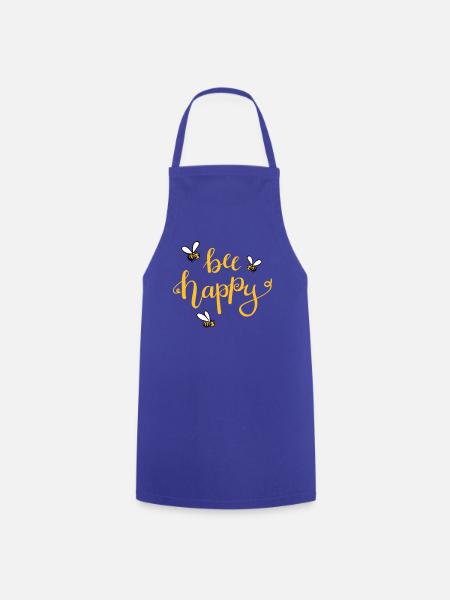 bee happy - Cooking Apron - royal blue